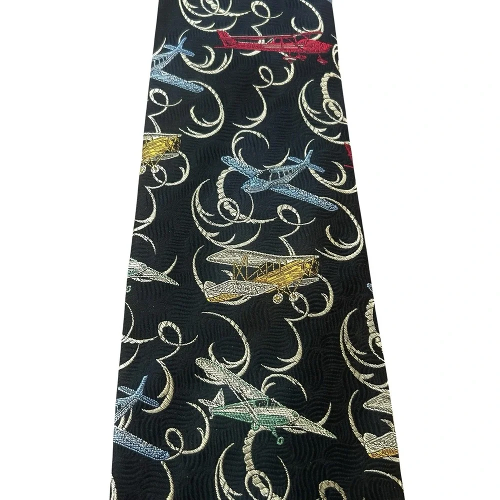 Vintage‎ Robert Talbot Peabody LTD Silk Tie Airplanes Aviation Novelty Luxury